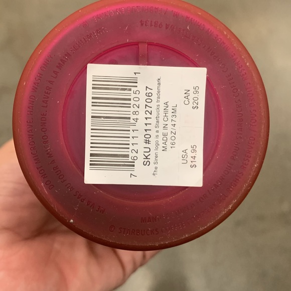 Starbucks Ribbon Swirl Hot Pink Travel Coffee Mug - Picture 3 of 5